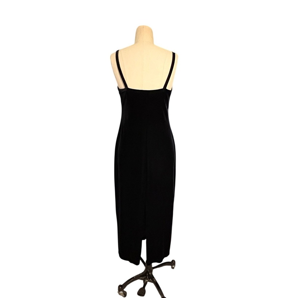 Vintage Molly Malloy Evening Petite Black Velvet Maxi Dress Size 8P 90's formal - Picture 2 of 7